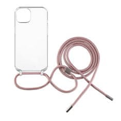FIXED Pouzdro Pure Neck s růžovou šňůrkou na krk pro Apple iPhone 13 FIXPUN-723-PI - rozbaleno