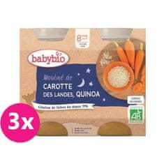 Babybio 3x Večerní menu mrkvové mouliné a quinoa 2x 200 g