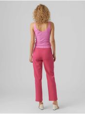 Vero Moda Tmavě růžové dámské kalhoty VERO MODA Zelda 36/32