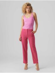 Vero Moda Tmavě růžové dámské kalhoty VERO MODA Zelda 38/30