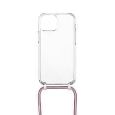 FIXED Pouzdro Pure Neck s růžovou šňůrkou na krk pro Apple iPhone 13 mini FIXPUN-724-PI