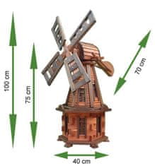 Drew-Handel Dřevěný větrný mlýn na zahradu W36 100cm