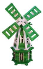 Drew-Handel Dřevěný větrný mlýn na zahradu W34 100cm, zelený