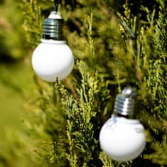 LUMILED Solární zahradní svítidlo LED světelný řetěz 1,75m GIRLANDA s 10x LED mléčné koule 3000K Teplá bílá