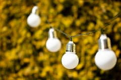 LUMILED Solární zahradní svítidlo LED světelný řetěz 1,75m GIRLANDA s 10x LED mléčné koule 3000K Teplá bílá