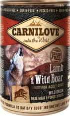 Carnilove Carnilove Wild konzerva pro dospělé psy bez obilovin jehně a králík, 400 g