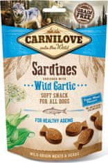Carnilove Dog poloměkké pamlsky pro psy se sardinkami a medvědím česnekem, 200 g