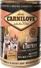 Carnilove Carnilove Wild konzerva pro štěňata bez obilovin losos a krocan, 400 g