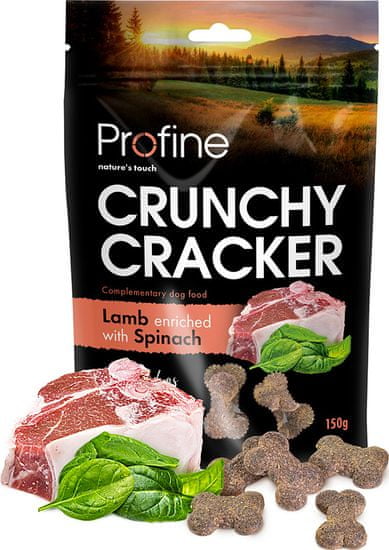 Profine Profine Dog Crunchy Cracker křupavý pamlsek pro psy s s jehněčím a špenátem, 150 g