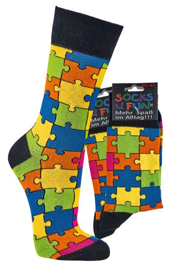 CoZy Barevné ponožky Puzzle - 2 páry