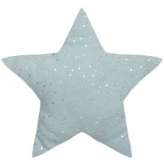 Atmosphera Dekorační polštář ve tvaru hvězdy, světle modrý, bavlna, 28 x 45 cm