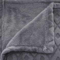 Atmosphera Šedá deka LOSAN, kostkovaný vzor, 180 x 230 cm