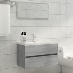 shumee 2dílný set koupelnového nábytku šedý sonoma kompozitní dřevo