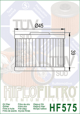 Hiflofiltro Olejový filtr HF575