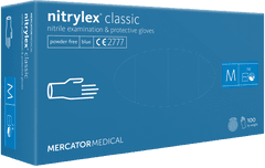 MERCATOR MEDICAL NITRYLEX Jednorázové nitrilové zdravotnické rukavice modré celotexturované 100 ks velikost M
