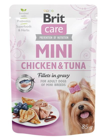 Brit Brit Care kapsička pro dospělé psy malých plemen kuře a tuňák ve šťávě, 85 g