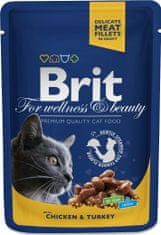 Brit Brit Premium Cat Kapsička pro kočky s krocanem a kuřecím, 100 g