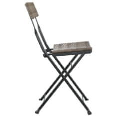 Greatstore Skládací bistro židle 2 ks šedé polyratan a ocel