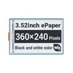 Waveshare E-paper displej 3,52" 360x240px SPI černý/bílý pro Raspberry Pi, Arduino