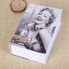 Korbi Kovový trezor na peníze, kniha, Marilyn Monroe