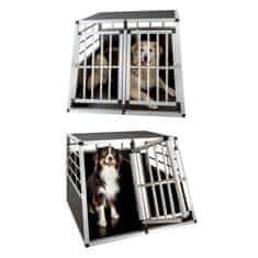 tectake Přepravní box pro psa dvojitý s rovnou zadní stěnou