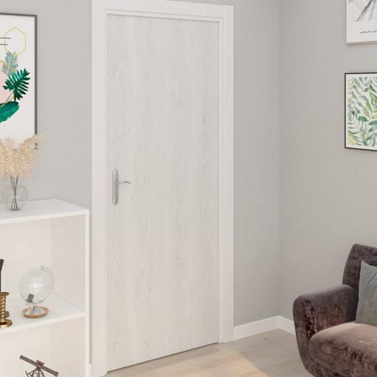 Vidaxl Samolepící tapety na dveře 4 ks bílé dřevo 210 x 90 cm PVC