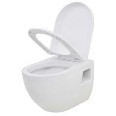 Greatstore Závěsná toaleta keramická bílá