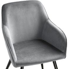 tectake Židle Marilyn sametový vzhled černá