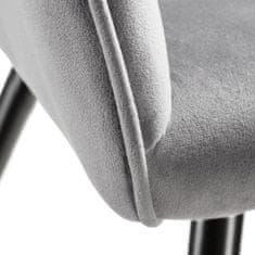 tectake 4 Židle Marilyn v sametovém vzhledu černá