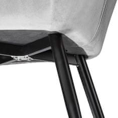 tectake 2x Židle Marilyn sametový vzhled černá