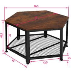 tectake Konferenční stolek Norwich 86,5x75x46,5cm
