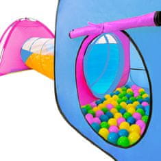 tectake Dětský stanový set se spojovacím tunelem s 200 míčky