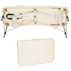 tectake Skládací masážní lehátko s taškou a kolečky - 3 zóny, 5 cm