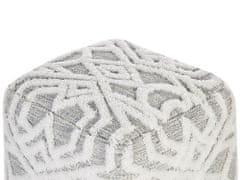 Beliani Bavlněný puf 40 x 40 cm bílý/ šedý BHILWARA