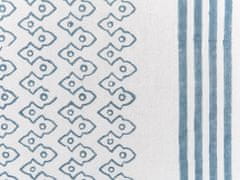 Beliani Bavlněný polštář geometrický vzor se střapci bílý/ modrý TILIA