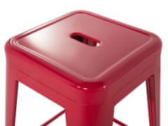 Beliani Sada 2 barové stoličky 60 cm červené CABRILLO