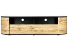 Beliani Televizní stolek světlé dřevo/ černý JEROME