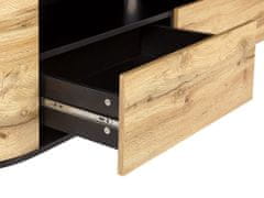 Beliani Televizní stolek světlé dřevo/ černý JEROME