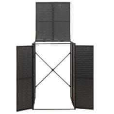Greatstore Přístřešek na popelnici černý 70 x 80 x 117 cm polyratan