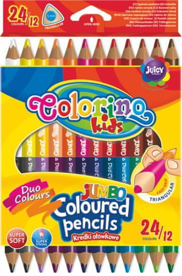 Colorino Pastelky trojhranné JUMBO oboustranné 24 barev