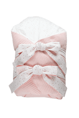 ENIE BABY Zavinovačka VAFLOVÁ růžová/bílá 80x80 cm z dutého vlákna