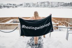 HARVIA  ručník #healingwithheat 90 x 170 cm, černý