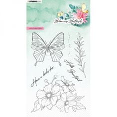 Aladine Gelová razítka Studio Light Blooming Butterfly (6 ks) – sasanka