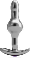 XSARA Tenký ocelový anální kolík anální plug s ozdobným kamínkem - 70213602
