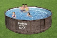 Bestway Nadzemní bazén kulatý Steel Pro MAX, kartušová filtrace, schůdky, průměr 3,66m, výška 1m