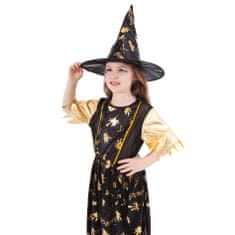 Rappa Dětský kostým čarodějnice černo-zlatá (S)