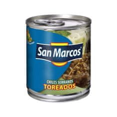 San Marcos Mexické chilli papričky Serranos ve slaném nálevu "Chilles Serranos en Escabeche" 800g San Marcos