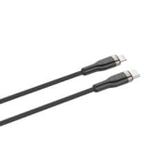 FIXED Dlouhý nabíjecí a datový opletený kabel s konektory USB-C/Lightning a podporou PD, 2m, MFI FIXDB-CL2-BK, černý