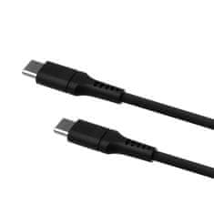 FIXED Nabíjecí a datový Liquid silicone kabel s konektory USB-C/USB-C a podporou PD, 1.2m, USB 2.0, 60W FIXDLS-CC12-BK, černý