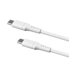 FIXED Nabíjecí a datový Liquid silicone kabel s konektory USB-C/USB-C a podporou PD, 1.2m, USB 2.0, 60W FIXDLS-CC12-WH, bílý